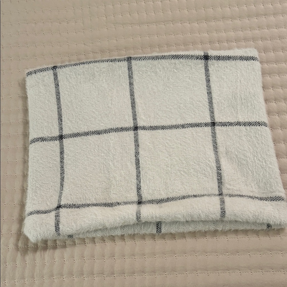 J. Jill White and Black Plaid Scarf